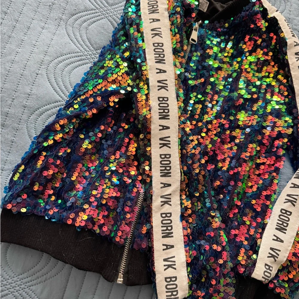 Disney D-Signed Descendants 3 Sequin Bomber Jacket - M - Picture 3 of 6